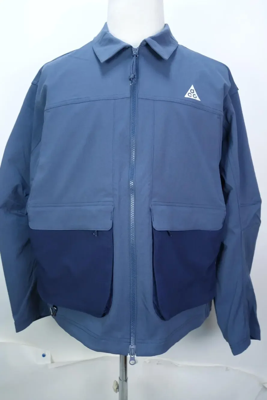 Nike ACG Smith Summit Jacket Mens Large Blue Softshell Windbreaker HV0598-437